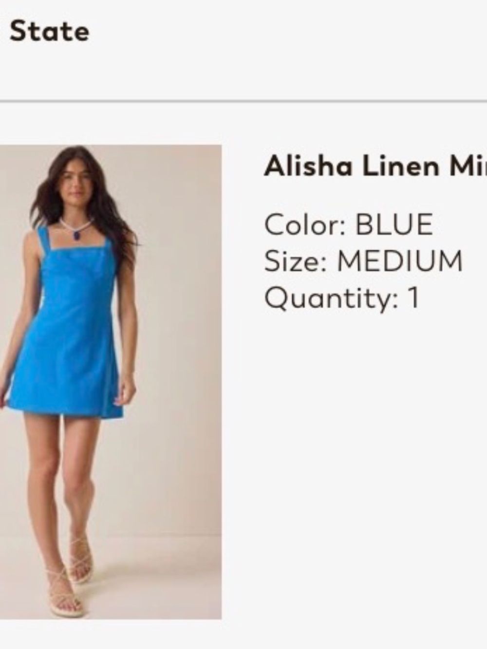 Blue linen mini dress